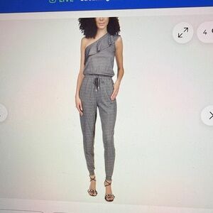 MICHAEL Michael Kors One-Shoulder Grey Knit Jumpsuit